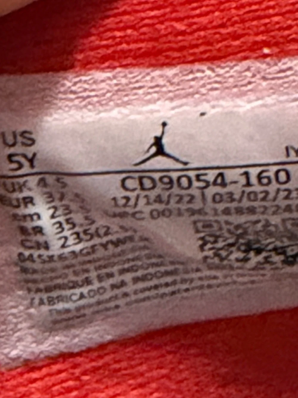 Nike Air Jordan Legacy 312 Low US 5Y White Red Black Grey